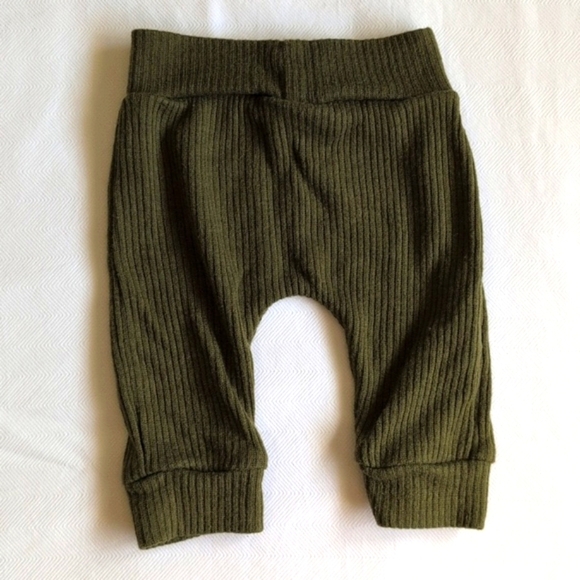 patpat olive green ribbed comfy joggers sweatpants 3-6 months baby boy - Picture 4 of 4